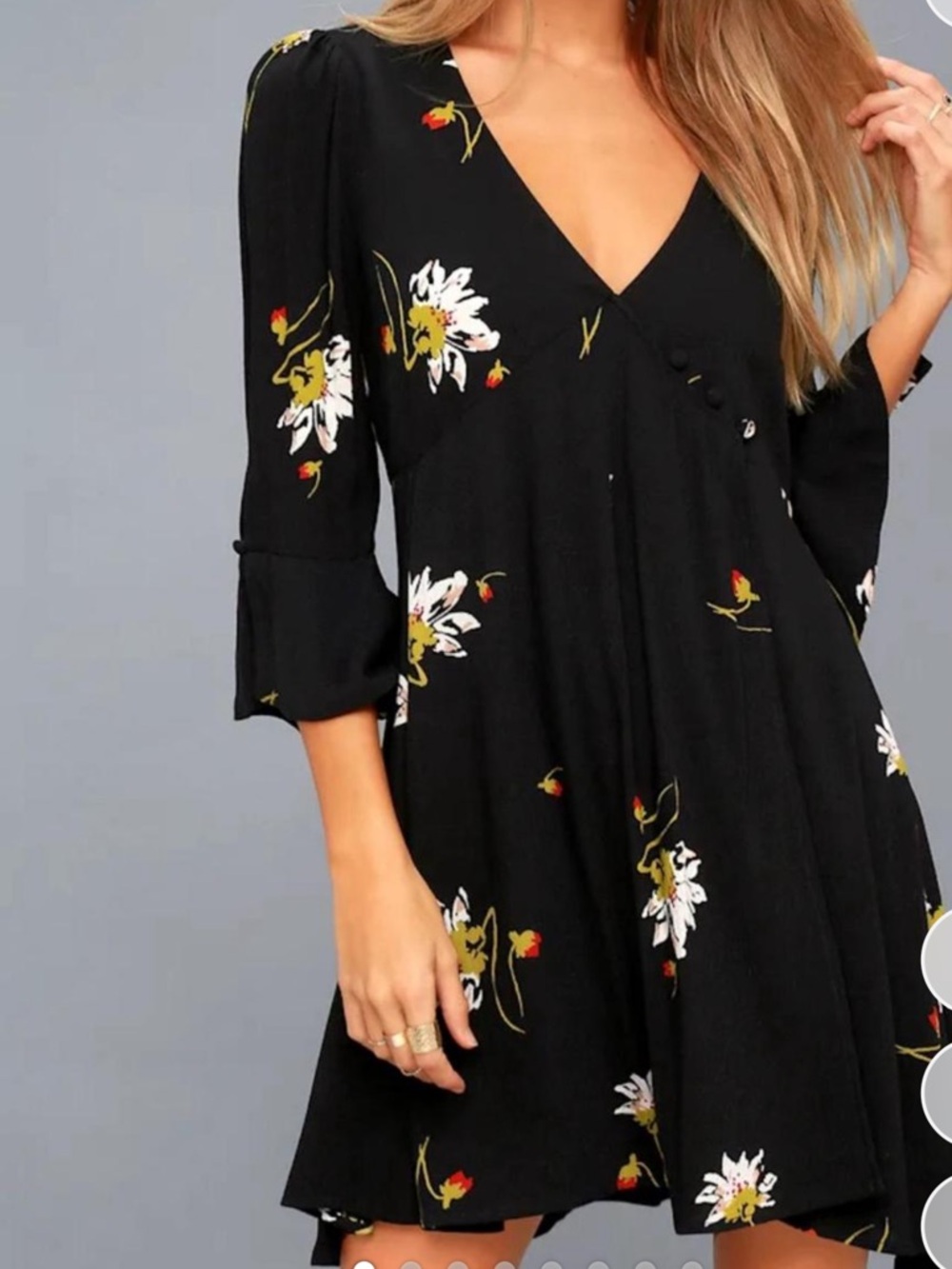 Free People‎ "Time on My Side" floral print wrap mini dress women’s Size M
